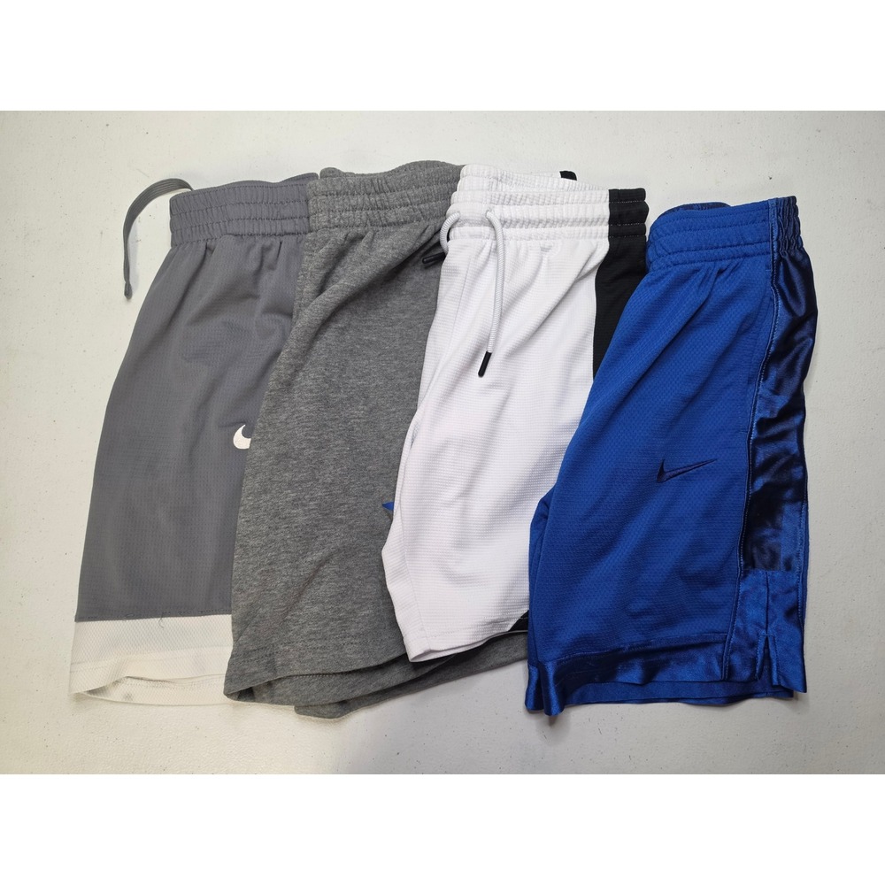 Nike Jordan Kids Athletic Shorts Bundle 4 Pairs Dri-FIT Mesh Jersey Grey Blue M
